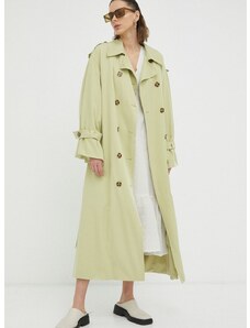 Trench kabát By Malene Birger dámský, zelená barva, přechodný, oversize