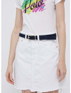 Džínová sukně Polo Ralph Lauren bílá barva, mini
