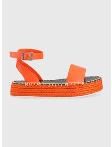 Sandály HUGO Sun dámské, oranžová barva, na platformě, 50493066
