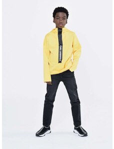 Dětská mikina Karl Lagerfeld oranžová barva, s kapucí, s potiskem