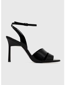 Kožené sandály Calvin Klein GEO STIL SANDAL 90HH černá barva, HW0HW01462