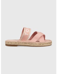 Pantofle Tommy Hilfiger SEASONAL WEBBING SANDAL dámské, růžová barva, FW0FW07181