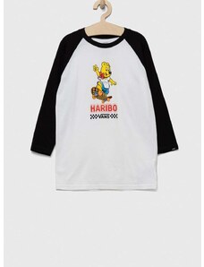 Dětská bavlněná košile s dlouhým rukávem Vans x Haribo bílá barva