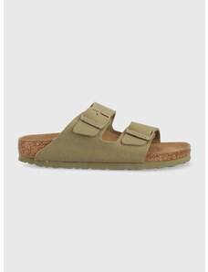 Pantofle Birkenstock Arizona Rivet Logo dámské, zelená barva, 1024065, 1024065-Khaki