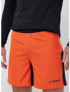 Sportovní šortky adidas TERREX pánské, oranžová barva
