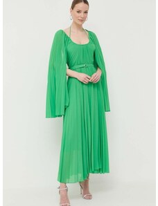 Šaty s příměsí hedvábí Beatrice B zelená barva, maxi