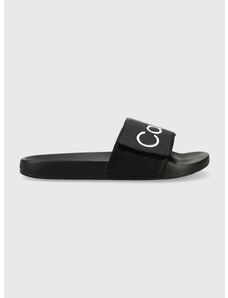 Pantofle Calvin Klein ADJ POOL SLIDE PU pánské, černá barva, HM0HM00957