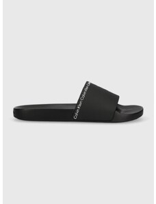 Pantofle Calvin Klein POOL SLIDE RUBBER pánské, černá barva, HM0HM00981