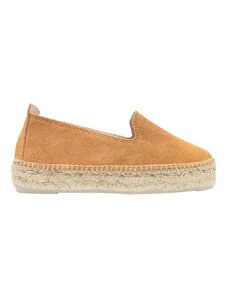 Semišové espadrilky Manebi Double Sole Espadrilles hnědá barva, na platformě, R 3.9 D0