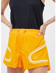 Běžecké šortky adidas by Stella McCartney TruePace oranžová barva, s potiskem, high waist