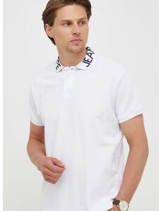 Bavlněné polo tričko Pepe Jeans bílá barva, s potiskem