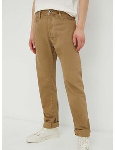 Bavlněné kalhoty G-Star Raw béžová barva, jednoduché