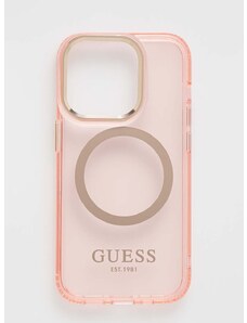 Obal na telefon Guess iPhone 14 Pro 6,1" růžová barva