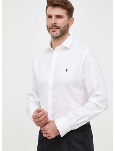 Košile Polo Ralph Lauren bílá barva, slim, s italským límcem