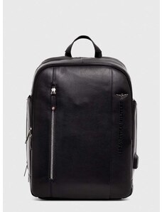 Kožený batoh Aeronautica Militare pánský, černá barva, velký, hladký