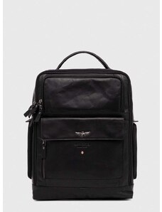 Kožený batoh Aeronautica Militare pánský, černá barva, velký, hladký