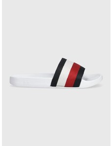 Pantofle Tommy Hilfiger ESSENTIAL CORP SLIDE dámské, bílá barva, FW0FW07256