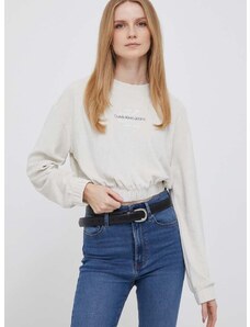 Mikina Calvin Klein Jeans dámská, béžová barva, hladká