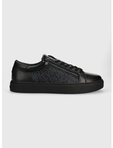 Sneakers boty Calvin Klein LOW TOP LACE UP W/ZI černá barva, HM0HM01059