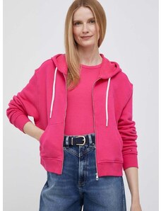 Mikina Tommy Hilfiger dámská, růžová barva, s kapucí, hladká