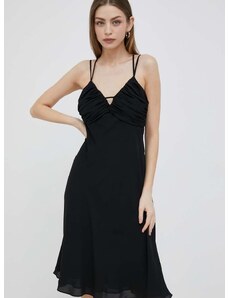 Šaty Lauren Ralph Lauren černá barva, midi
