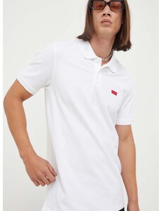 Polo tričko Levi's bílá barva, s aplikací