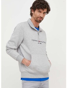 Mikina Tommy Hilfiger pánská, šedá barva, s potiskem, MW0MW20954