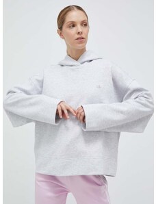 Mikina adidas Originals dámská, šedá barva, s kapucí, melanžová, IC5246-LGREYH