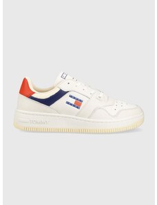 Kožené sneakers boty Tommy Jeans TJM BASKET PREMIUM bílá barva, EM0EM01216