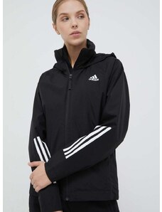 Bunda adidas dámská, černá barva, přechodná