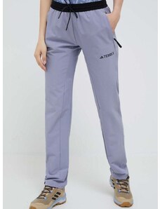 Outdoorové kalhoty adidas TERREX Liteflex fialová barva