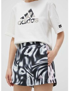 Kraťasy adidas dámské, černá barva, vzorované, high waist