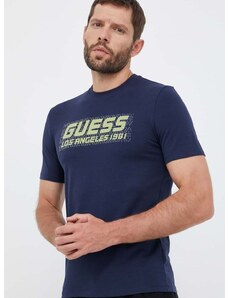 Tričko Guess tmavomodrá barva, s aplikací
