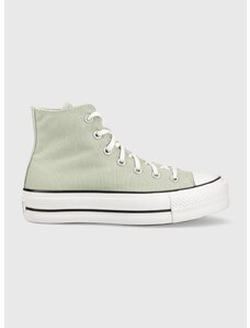 Kecky Converse Chuck Taylor All Star Lift HI dámské, zelená barva, A03541C