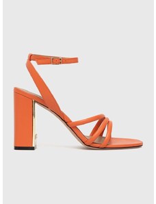 Kožené sandály BOSS Mandy oranžová barva, 50493063