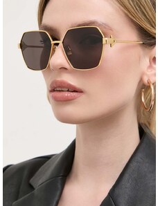 Sluneční brýle Bottega Veneta dámské, zlatá barva