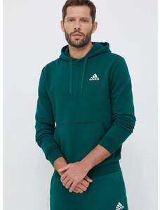 Mikina adidas pánská, zelená barva, s kapucí, hladká, IL3295