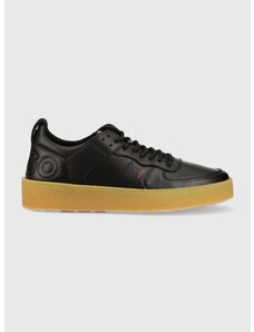Kožené sneakers boty HUGO Evan černá barva, 50493175