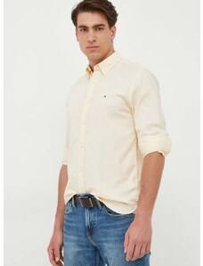 Košile Tommy Hilfiger pánská, béžová barva, regular, s límečkem button-down