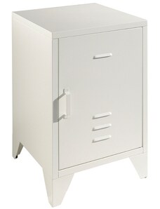 Bílý kovový noční stolek Vipack Bronxx 40 x 40 cm