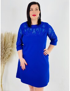 Webmoda Exkluzívne modré spoločenské šaty pre moletky s kamienkami