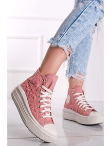 Converse Ružové vysoké tenisky na platforme Chuck Taylor All Star Move Platform Daisy Cord