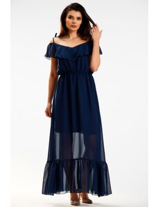 Awama Woman's Dress A573 Navy Blue