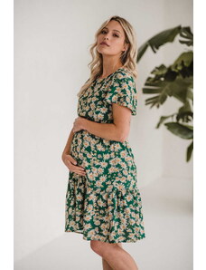 milk & love Těhotenské, kojící šaty Lovely Dress Green SS