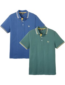 bonprix Pólo tričko, krátký rukáv (2 ks v balení) Modrá