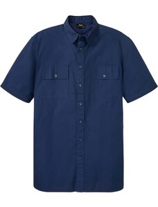 bonprix Košile s krátkým rukávem, pohodlný střih Modrá