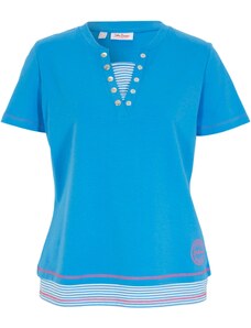 bonprix Bavlněné triko ve vzhledu 2 v 1 Modrá