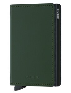 Kožená peněženka Secrid pánská, zelená barva, SM.GREEN.BLACK-Green.Blac