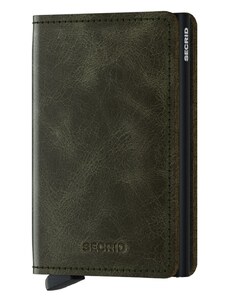 Kožená peněženka Secrid pánská, zelená barva, SV.OliveBlack-OLIV/BLACK