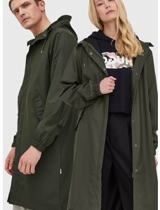 Nepromokavá bunda Rains 18140 Fishtail Parka zelená barva, přechodná